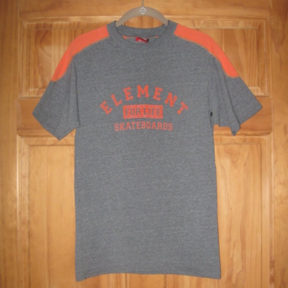 Element Gray/Orange Short Sleeve T Shirt